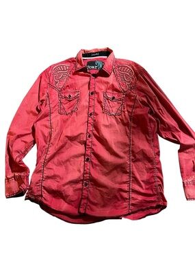 Y2K Roar Embroidered
Tribal Long Sleeve Shirt XXL Size (191)